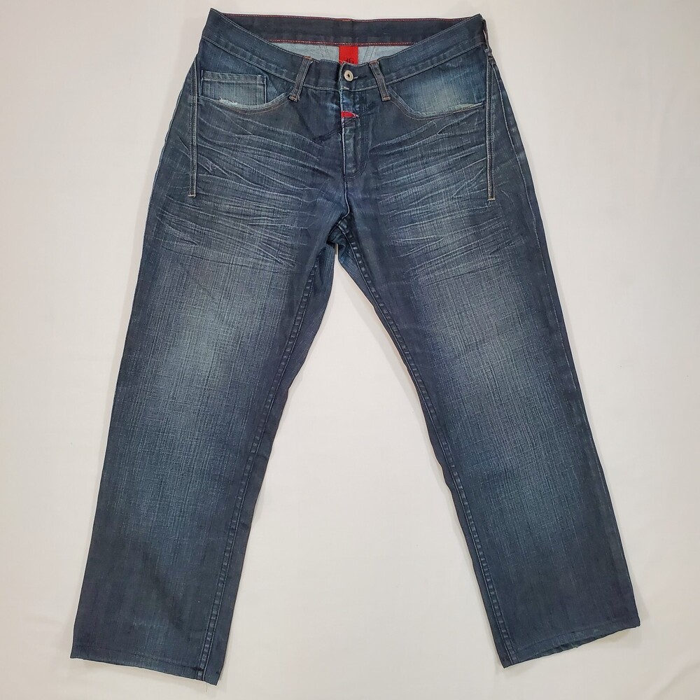 Marithe Francois Girbaud Jeans Men 33x27 Blue Baggy Fit Straight Vintage 90s Y2K